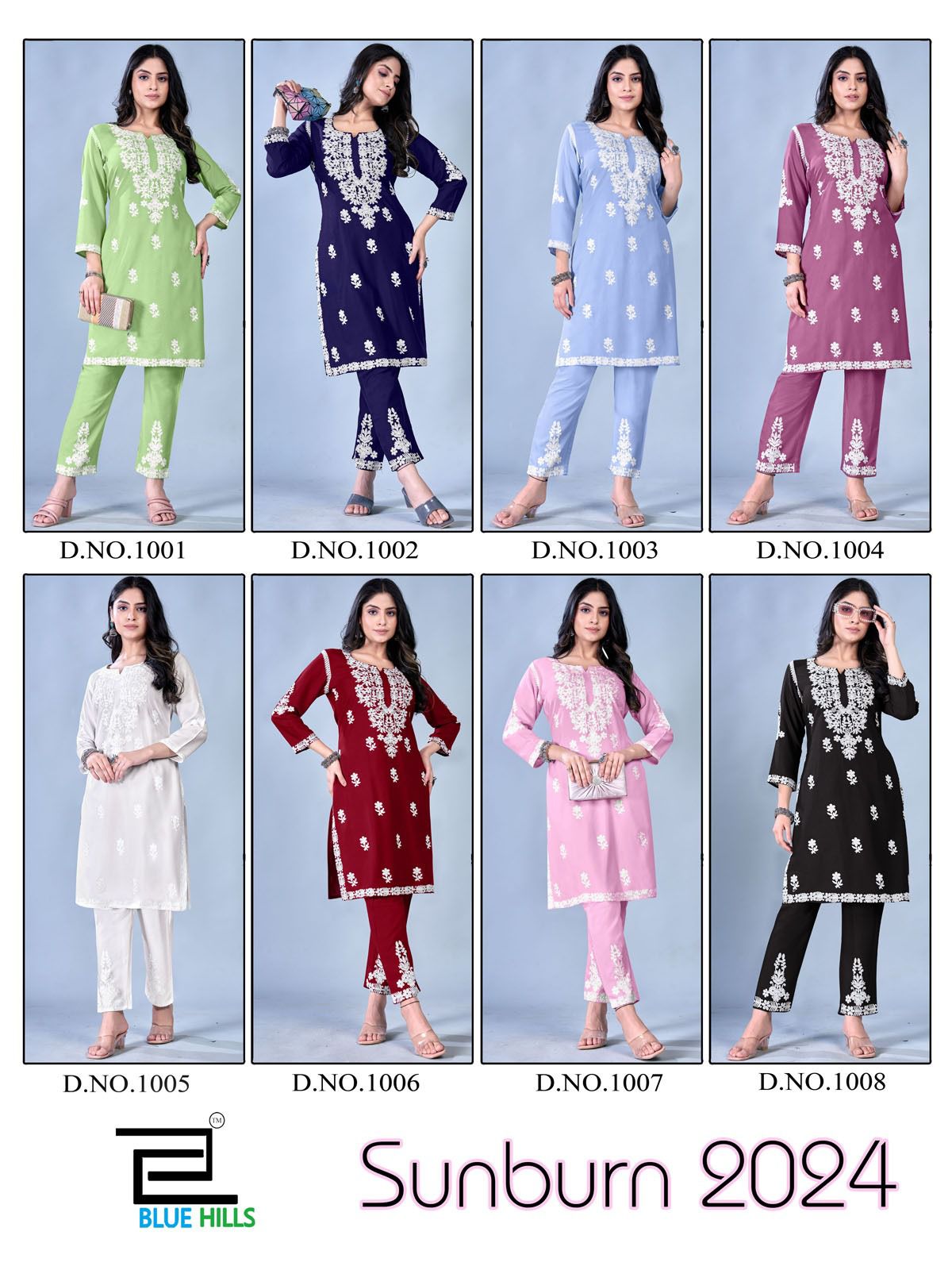 Sunburn 2024 By Blue Hills Rayon Embroidery Kurti With Bottom Wholesale Clothing Suppliers In India
